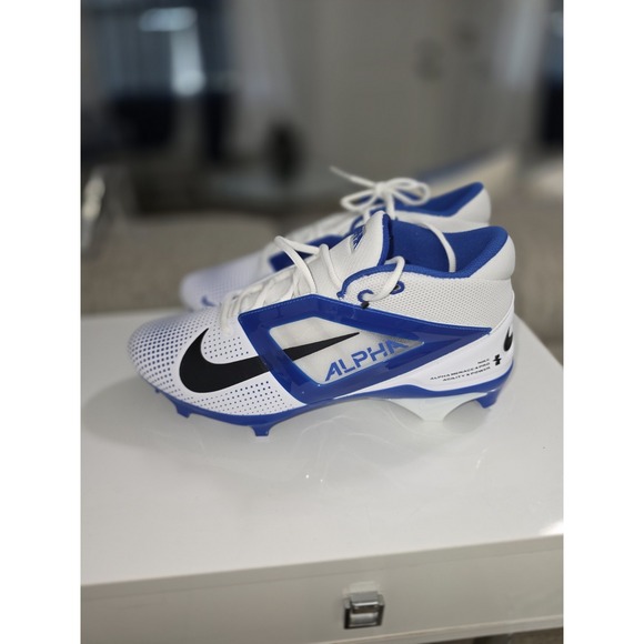 Nike Men\'s Alpha Menace 4 Pro Football Size 12.5 White/blue And Black FZ7702-107 main image 5